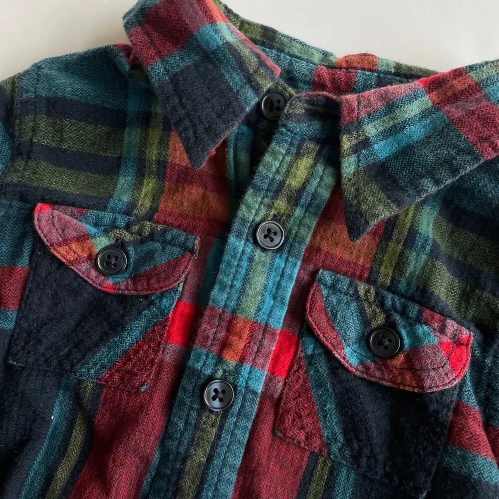 Peek Flannel Button-Down Shirt - Size 12-18 Months